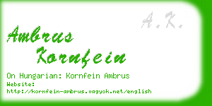 ambrus kornfein business card